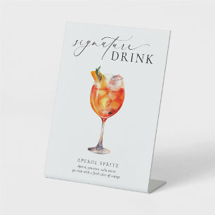 Signe De Table Enseigne de boisson signature minimaliste moderne