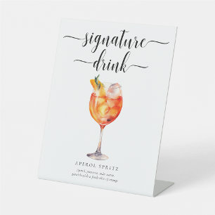 Signe De Table Enseigne de boisson signature minimaliste moderne 