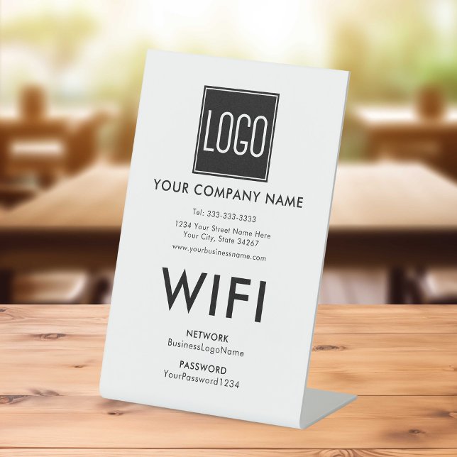 Signe De Table Enseigne de borne WiFi personnalisée – Logo d'entr (Créateur téléchargé)