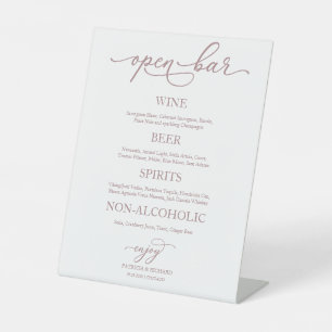Signe De Table Enseigne de mariage à calligraphie dorée élégante