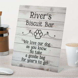 Signe De Table Enseigne de piédestal de bar de biscuits pour chie