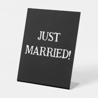 SIGNE DE TABLE ENSEIGNE DE PIÉDESTAL VOUS VENES DE VOUS MARIER