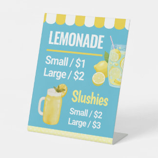 Signe De Table Enseigne de table pour stand de limonade Liste de