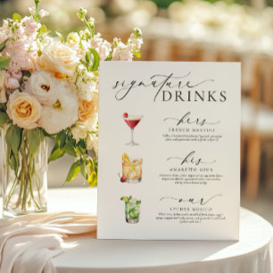 Signe De Table Enseigne des boissons signatures modernes et minim