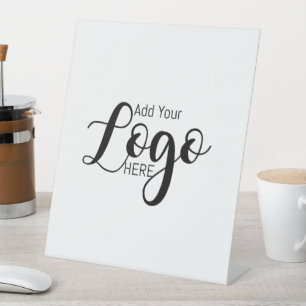 Signe De Table Enseigne sur socle avec logo personnalisé, Présent