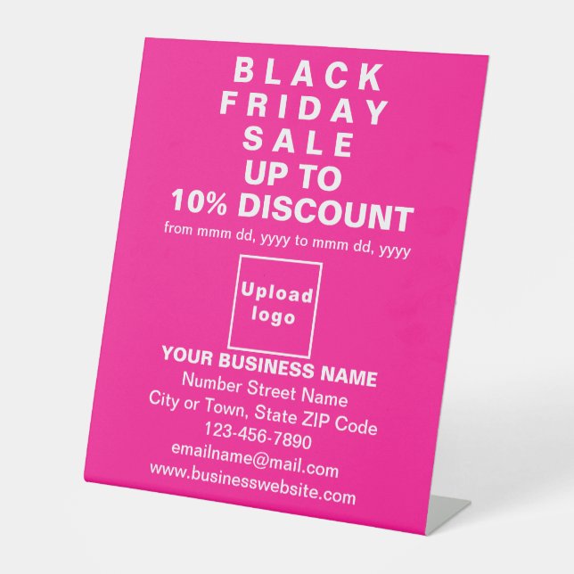 Signe De Table Entreprise Black Vendredi Vente sur Pink Pedestal  (Recto)