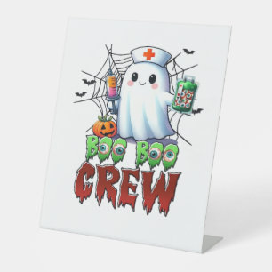 Signe De Table Équipage Boo Boo Infirmière Halloween Fantôme Drôl