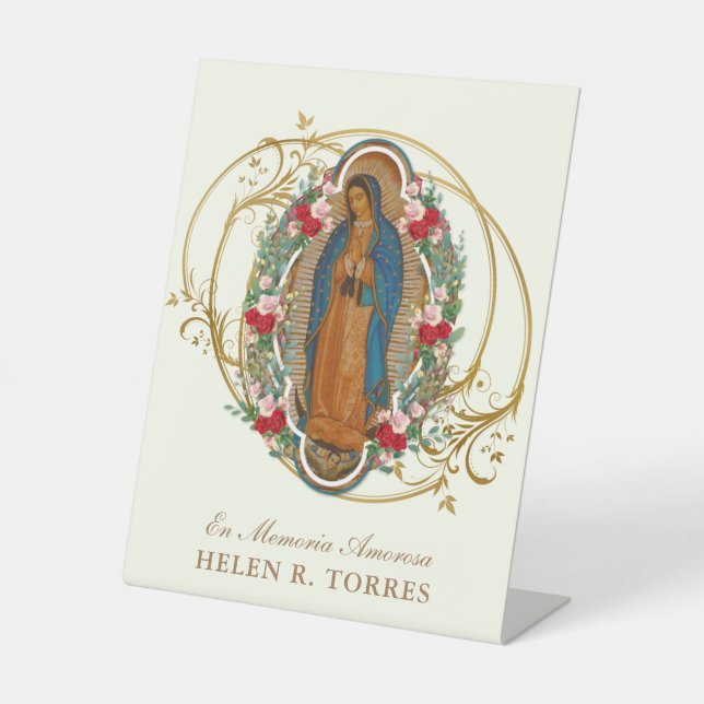 Signe De Table Espagne Mary Guadalupe Merci Condolence (Recto)
