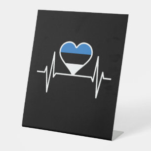 Signe De Table Estonie Heartbeat Estonie Drapeau