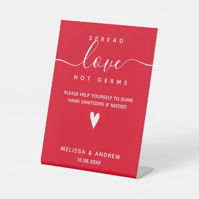 Signe De Table Étaler l'amour pas les germes - Mariage de sécurit (Recto)