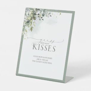Signe De Table Eucalyptus bleu poussiéreux Aquarelle Combien de b