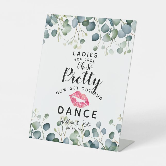 Signe De Table Eucalyptus dames jolie danse SALLE de bain mariage (Recto)