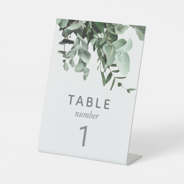 Signe De Table Eucalyptus et verdure Numéro de tableau (Recto)
