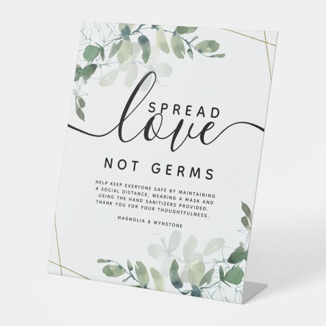 Signe De Table Eucalyptus Étaler Amour Pas Germes Mariage Pedesta (Recto)