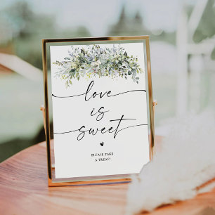 Signe De Table Eucalyptus Floral Amour Est Symbole Sucré