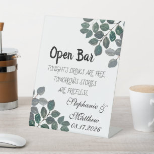 Signe De Table Eucalyptus Green Rustic Open Bar