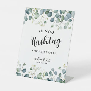 Signe De Table Eucalyptus sur les médias sociaux, mariage avec un