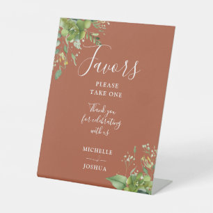 Signe De Table Eucalyptus Verdure Botanique Terracotta Faveurs