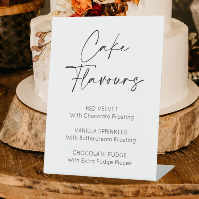 Signe De Table Événements Mariages Cake Flavours (Cake flavours wedding sign)