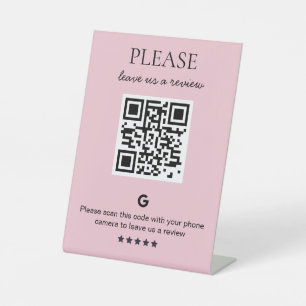 Signe De Table Examen du code QR d'entreprise
