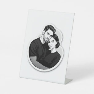 Signe De Table Faire-part de mariage minimaliste moderne   Noir &