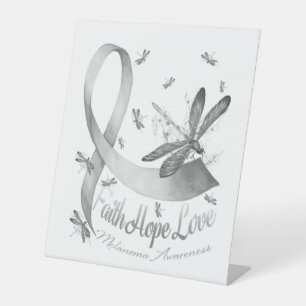 Signe De Table Faith Hope Love Melanoma Awareness Dragonfly