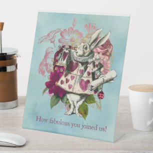 Signe De Table Fancy Wonderland Fête du Lapin Blanc