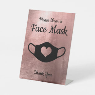 Signe De Table Faux Rose Gold S'il vous plaît porter un masque fa