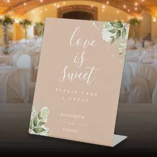 Signe De Table Faveur de douceur d'amour de verdure florale beige