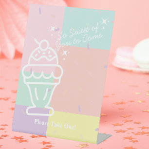 Signe De Table Faveur de la crème glacée rétro