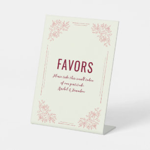 Signe De Table Faveurs de mariage botaniques de Bourgogne