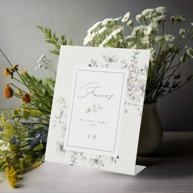 Signe De Table Faveurs de mariage Fleur sauvage délicates ID1102 (Créateur téléchargé)
