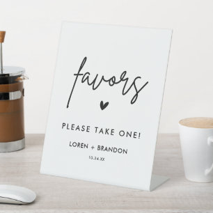 Signe De Table Faveurs de mariage modernes Veuillez en prendre