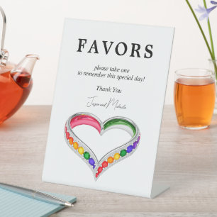 Signe De Table 🌈 Faveurs Entrelacées dans la Fierté