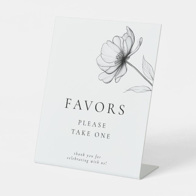 Signe De Table Faveurs florales minimalistes et élégantes (Recto)