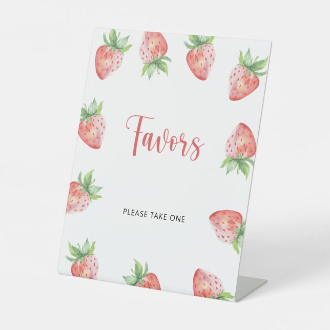 Signe De Table Faveurs Fraise (Recto)