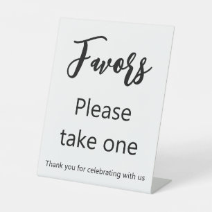 Signe De Table Faveurs Prenez un Merci pour célébrer