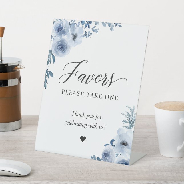 Signe De Table Faveurs S'Il Vous Plaît Prendre Un Boho Dusty Blue (In SItu)