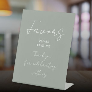 Signe De Table Favoris de script élégant minimaliste vert sauge