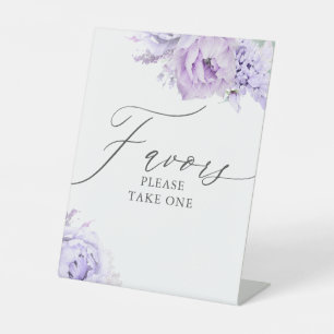 Signe De Table Favoriser S'Il Vous Plaît Prendre Un - Purple Flor