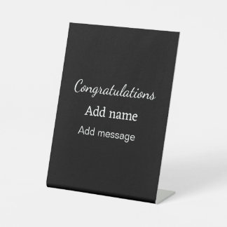 Signe De Table Félicitations ajouter un message de nom simple dip