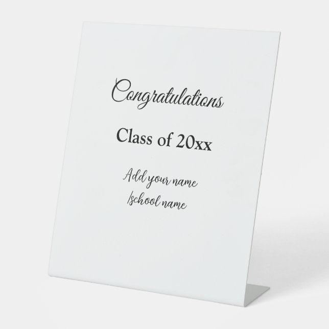 Signe De Table Félicitations de graduation simples clas d'ajout m (Recto)