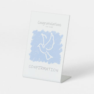 Signe De Table Félicitations pour votre bleu de confirmation