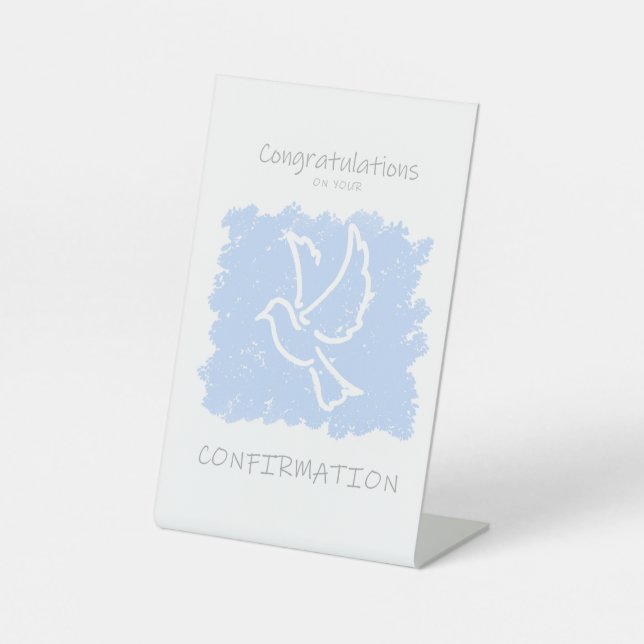 Signe De Table Félicitations pour votre bleu de confirmation (Recto)
