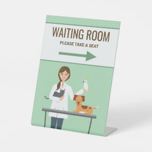 Signe De Table Femme vétérinaire - Salle d'attente