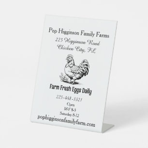 Signe De Table Ferme de poulet Vintage rustique