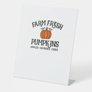 Signe De Table Ferme Pommes Citrouilles fraîches Hayrides Cider T