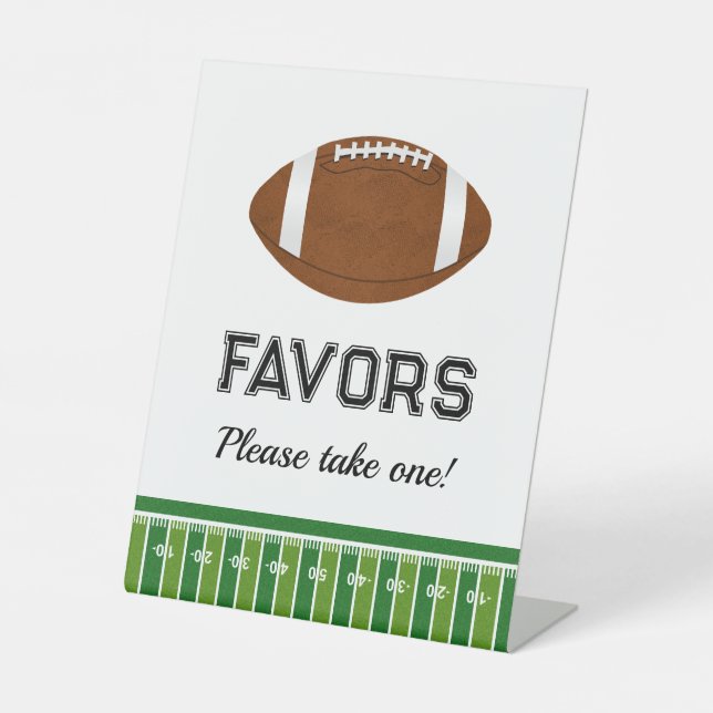 Signe De Table Fête d'anniversaire de football | Faveurs S'Il Vou (Recto)