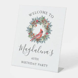 Signe De Table Fête d'anniversaire des 40 ans Bienvenue Cardinal