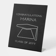 Fête de graduation noire et blanche personnalisée
